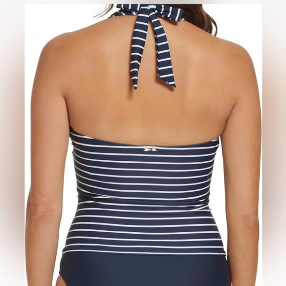 Tommy Hilfiger Navy White Striped Halter UPF Tankini Top Size Small NEW Sailor - Picture 14 of 14